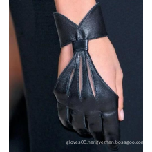 Ladies fashion dress short sex leather gloves